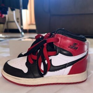 Sky Jordan Black Red White Sneakers sz 12c